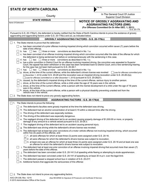 Form Aoc Cr 338 Download Fillable Pdf Or Fill Online Notice Of Grossly