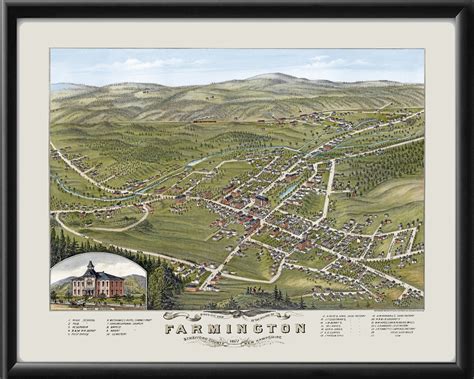 Farmington NH 1877 Restored Map | Vintage City Maps