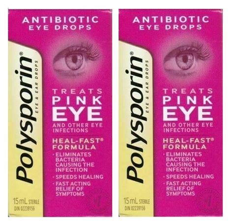 Polysporin Antibiotic Pink Eye Eye Drops Relief Treatment Formula 15ml 2 Pack Ebay