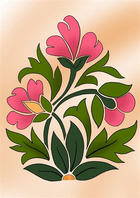 motif illustration   flower drawing flower painting flower