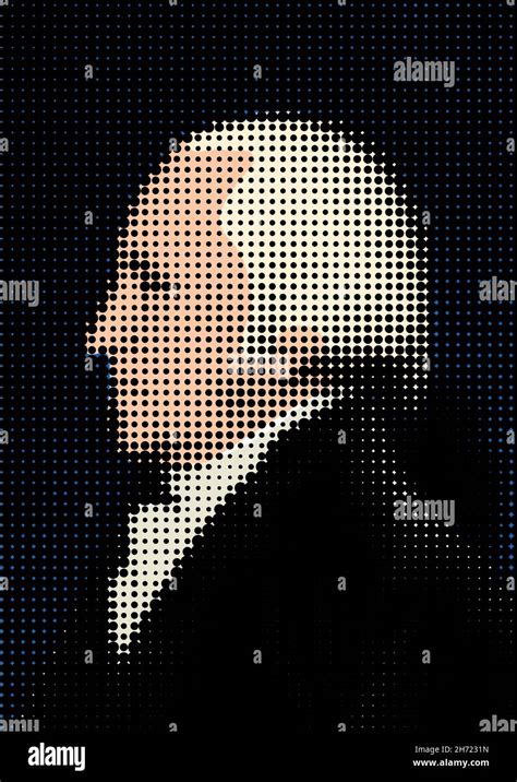 Graphic elaboration of the portrait of George Washington, first ...