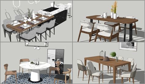 5026 Dining Table And Chair Sketchup Model Free Download - Sketchup ...