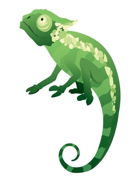 Premium Vector Chameleon Lizard Reptile With Curved Tail And