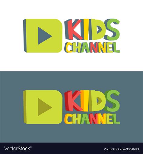 Kids channel funny letters cartoon logo template Vector Image