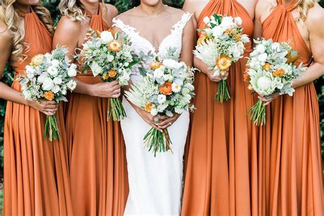 Pin By Ayih E On ·austri Wedding· Orange Bridesmaid Dresses Burnt