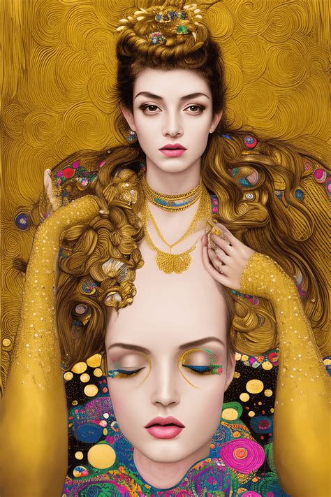 Gustav Klimt Style Fashion Models · Creative Fabrica