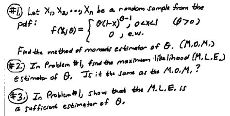 Solved Let X1x2xn Be A Random Sample From The Pdf