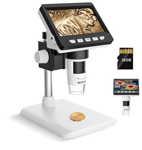 "BEBANG Portable 4.3"" Coin Microscope, 1000X USB, 1080p LCD, 8 LED ...