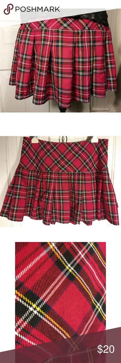 ⚡sold⚡ Tripp Nyc Red Plaid Pleated Punk Skirt Plaid Pleated Mini