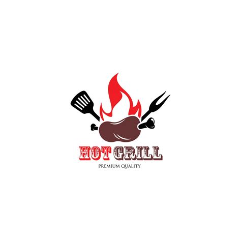 Grill Logo Template Barbecue Restaurant Logo Poster Bbq Trendy Logo With Barbecue Grill