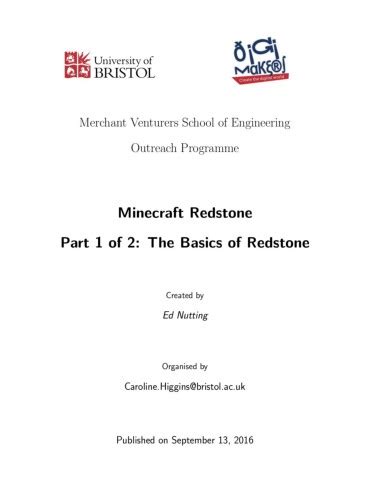 Monthly Minecraft Redstone Worksheet