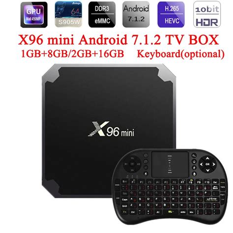 X96 Mini Android 7 1 2 Tv Box 2gb 16gb 1gb 8gb Amlogic S905w Quad Core