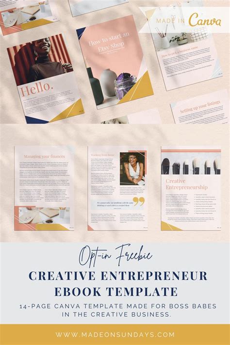 Creative Entrepreneur Ebook Canva Template Etsy Shop Owners Etsy