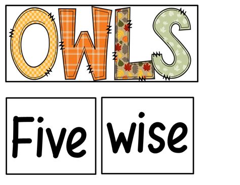 Five Wise Owls Pocket Chart Poem Made By Teachers