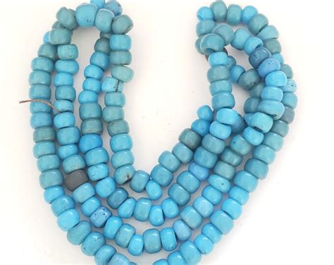 African 30 Old Ethiopian Venetian Blue Padre Beads Blue Glass Trade