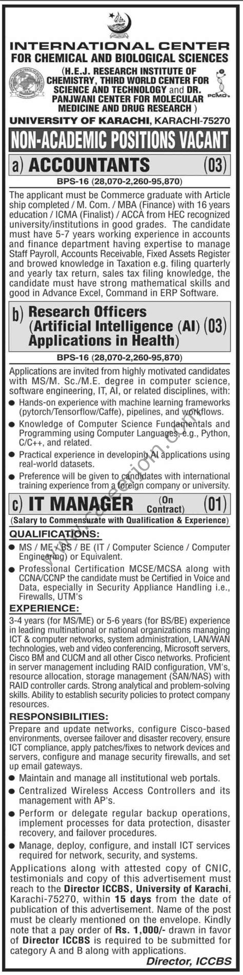 University Of Karachi Jobs May 2024