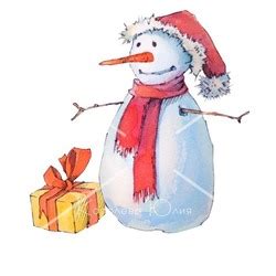 Иллюстрация Снеговичок в стиле декоративный | Illustrators.ru