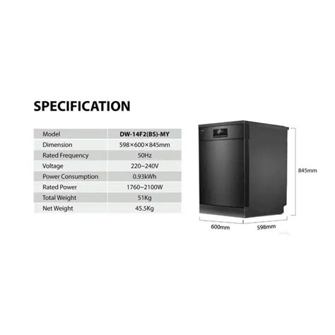 Toshiba Free Standing Dishwasher Dw F Bs Uv Led Sterilizer