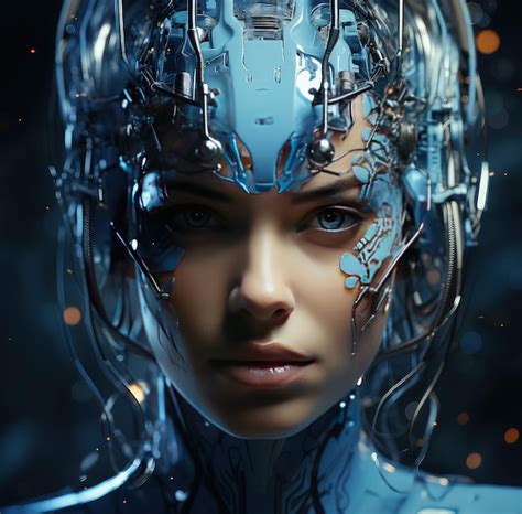 Premium Ai Image A Beautiful Women In Futuristic Robotic Dress