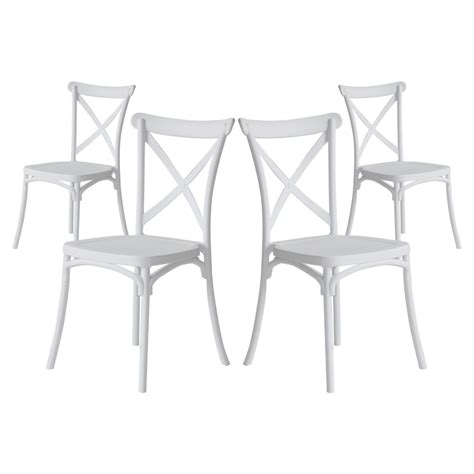 Pack 4 Chaises Restauration Empilables Caroline 45x40x87 5cm 7house