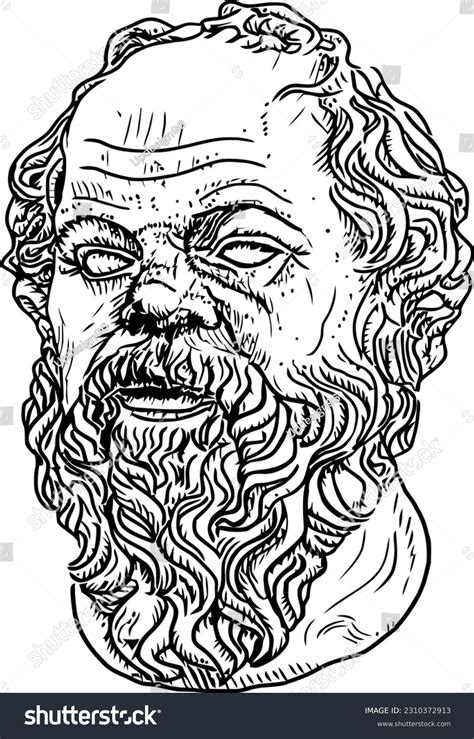 Silhouette Face Greek Philosopher Socrates Athens Stock Vector (Royalty ...