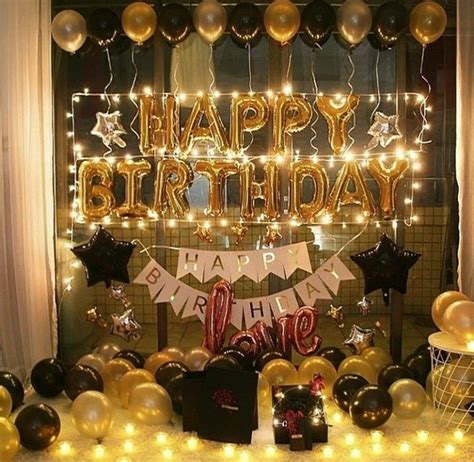 Birthday Decorations Ideas Golden And Black Decorations, 58% OFF