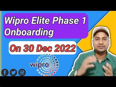 Wipro Elite Phase 1 Onboarding On 30 Dec 2022 Wipro Onboarding Update