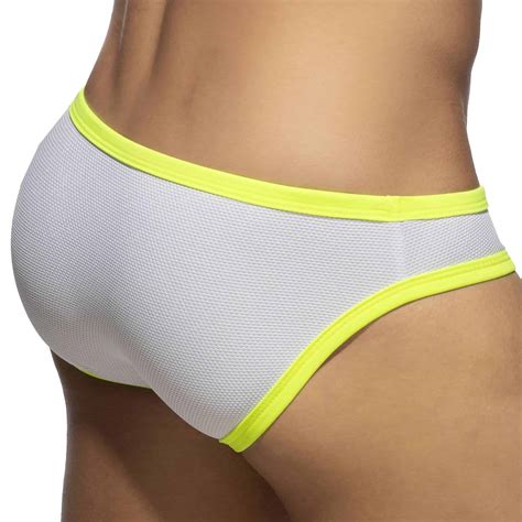 Addicted Slip De Bain Bikini Neon Snow White Blanc Jaune Fluo Inderwear