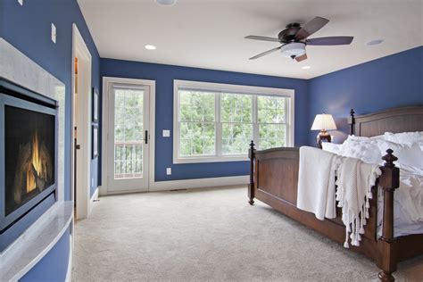 Master Bedroom With Fireplace Balcony Traditional Bedroom