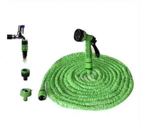 Садовый шланг для полива Magic Hose зеленый саморастягивающийся с ...