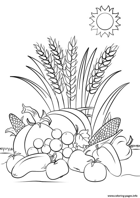 Fall Harvest Autumn Coloring page Printable