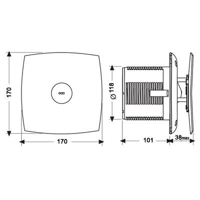Cata ventilator X-mart 12 Inox Matic | Lemit