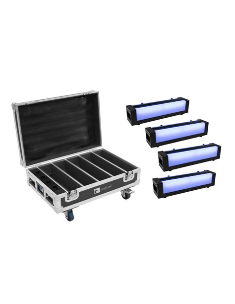 EUROLITE Set 4x AKKU Bar 6 Glow QCL Case With Charging Function