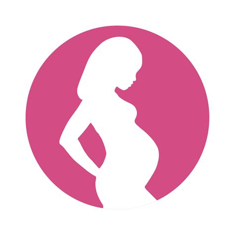 Silhuette of pregnant woman on pink background 30527313 Vector Art at ...