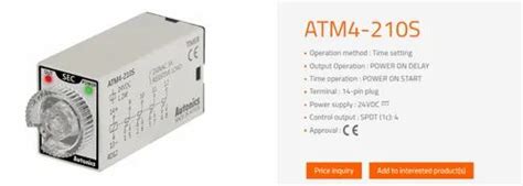 Relay Output C Pdt Autonics Analog Nob Timer Model Name Number