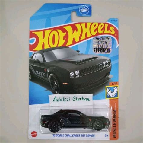 Jual Hotwheels Hot Wheels Dodge Challenger Srt Demon Factory Sealed Edisi Mile Finals