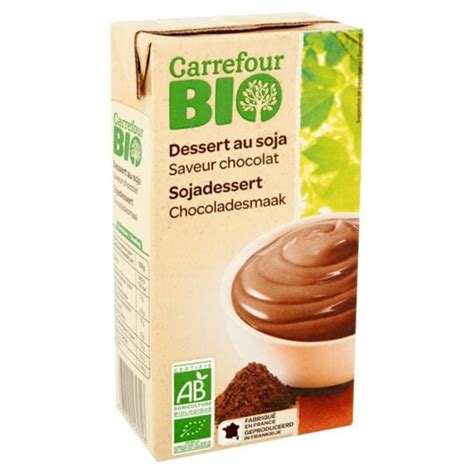 Crème dessert bio au soja saveur chocolat CARREFOUR BIO la brique de