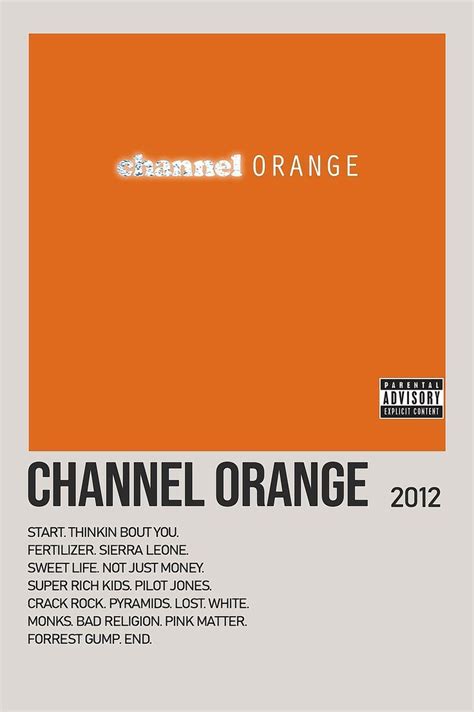 Channel Orange By Frank Ocean Album Poster Frank Ocean Album Channel