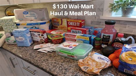 Wal Mart 130 Grocery Haul And Meal Plan Youtube