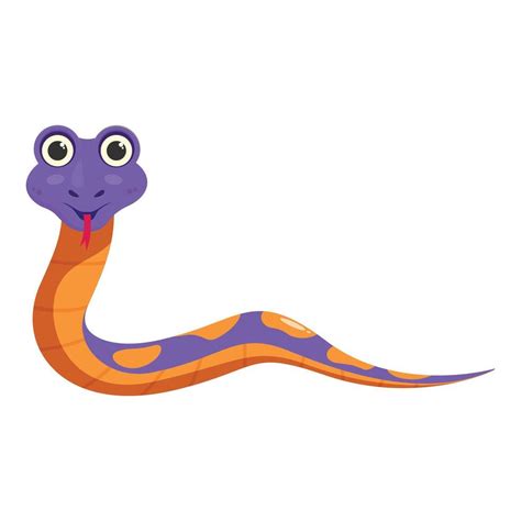 Cute Purple Snake Sticking Out Tongue Cartoon Illustration 50042968