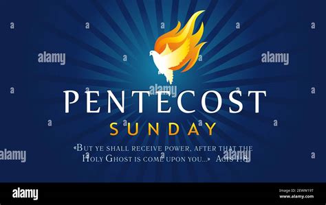 Pentecost Sunday Banner With Holy Spirit In Flame Template Invitation