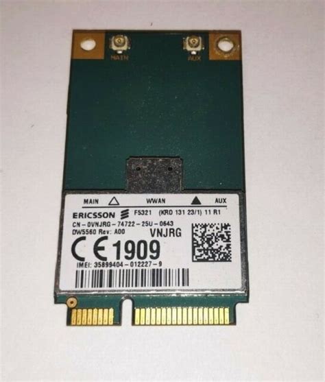 Ericsson Wwan Dw Minicard G Hspa Mobile Broadband Card Vnjrg