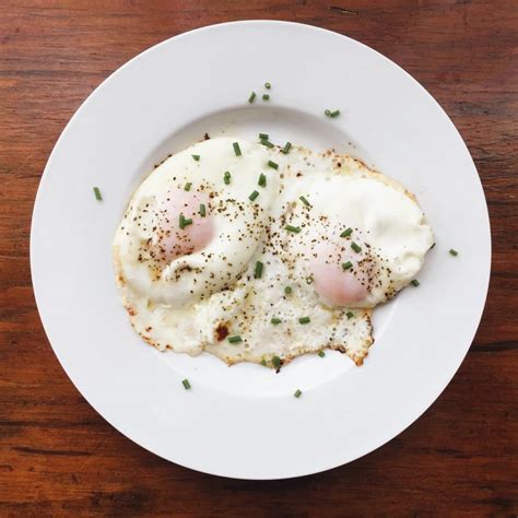 Basted Eggs Runny Yolks With Crispy Egg White Edges