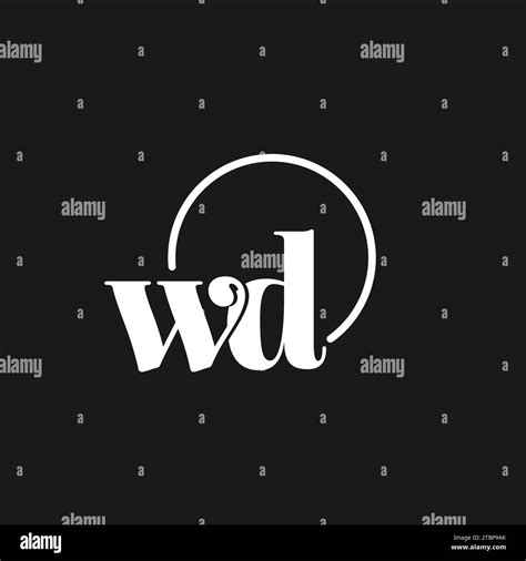 WD Logo Initials Monogram With Circular Lines Minimalist And Clean