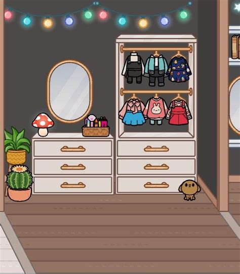 An Animated Image Of A Closet With Clothes On The Shelves And Lights