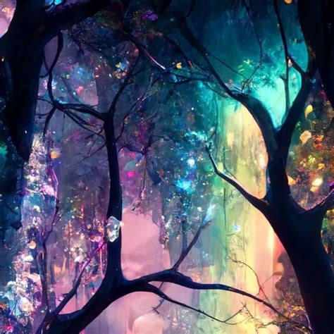 Scenic Alchemy On Instagram Rainbow Crystal Forest Aiartist