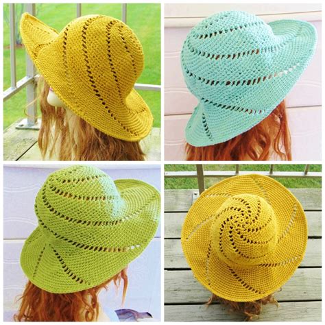 Crochet Sun Hat Pattern Crochet Hat Pattern Crochet Brimmed Etsy Uk