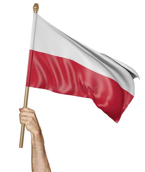 Hand Proudly Waving The National Flag Of Poland Stock Illustration