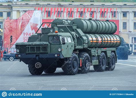 Launcher Of The S 400 Triumph Anti Aircraft Missile System Close Up