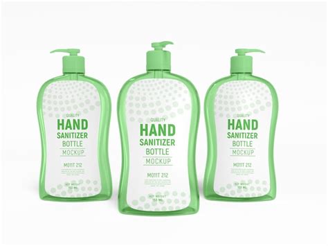 Premium PSD Transparent Hand Sanitizer Pump Bottle Mockup